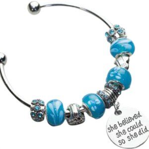 Nurse Beaded She Believe She Could So She Did Charm Bracelet